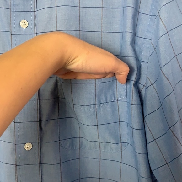 Arrow blue check classic fit short sleeve men’s shirt size M - Picture 5 of 10